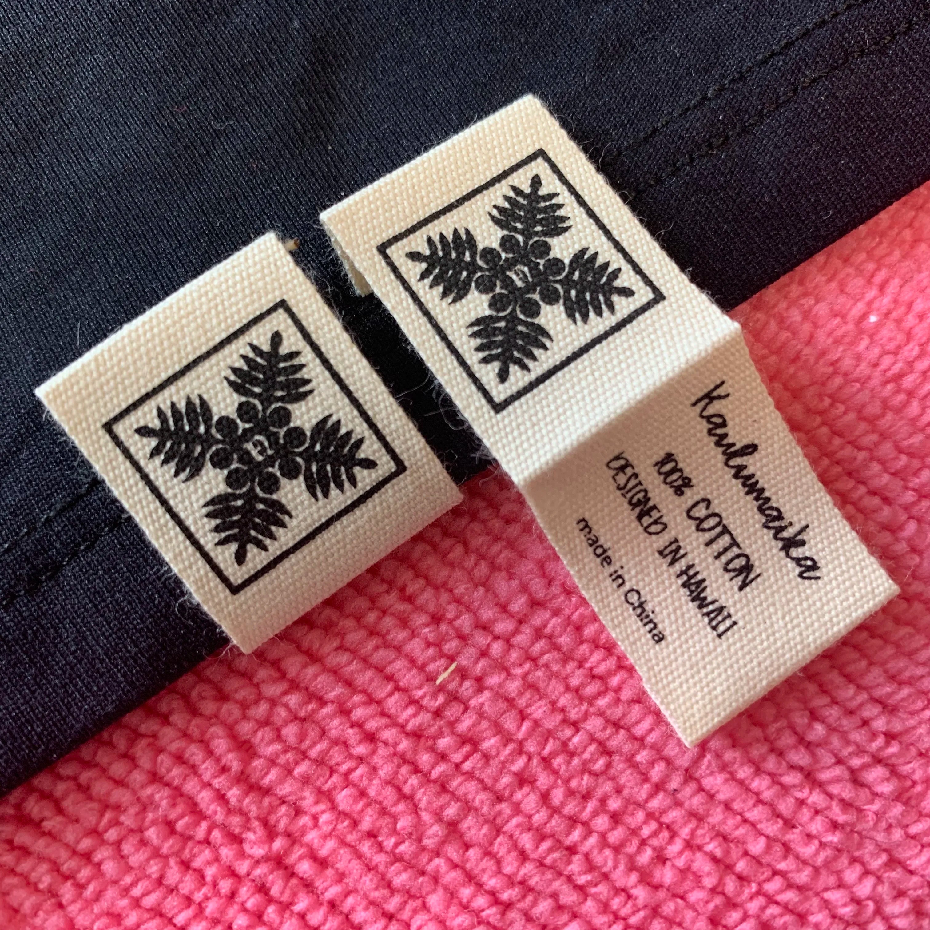 Handmade Printing Organic Cotton Hem Labelmanhattan Fold 100% Natural Cotton Hem Tag