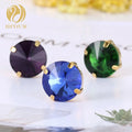 Wholesale Cheap Price Round Shape Multiple Colors Glass Sew Rhinestones With Claws Setting