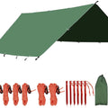 WOQI Lightweight 10x12ft Multi Functional  Backpacking Rain Tarp Shelter for Hiking Outdoor Rain Fly Tarp