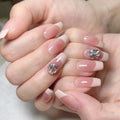 Hot Selling OEM/ODM Wholesale Rhinestone Gradient Artificial Fingernails Luxury Press on Nails With Custom Packaging