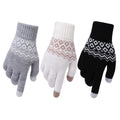 Warm Thick Adult Jacquard Gloves Women's Winter Knit Touch Screen Gloves Wholesale