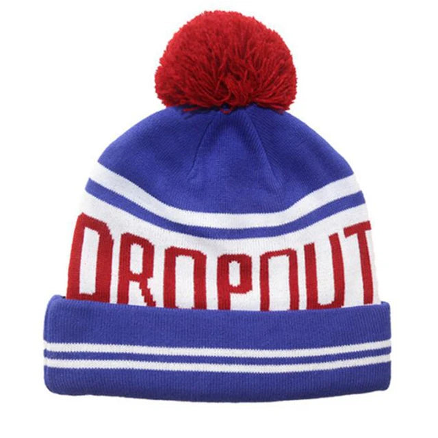 Factory Wholesale Custom Knitted Winter Pom Pom Beanie Hat for Men Women 3D Embroidered Letter Pattern Common Fabric Feature