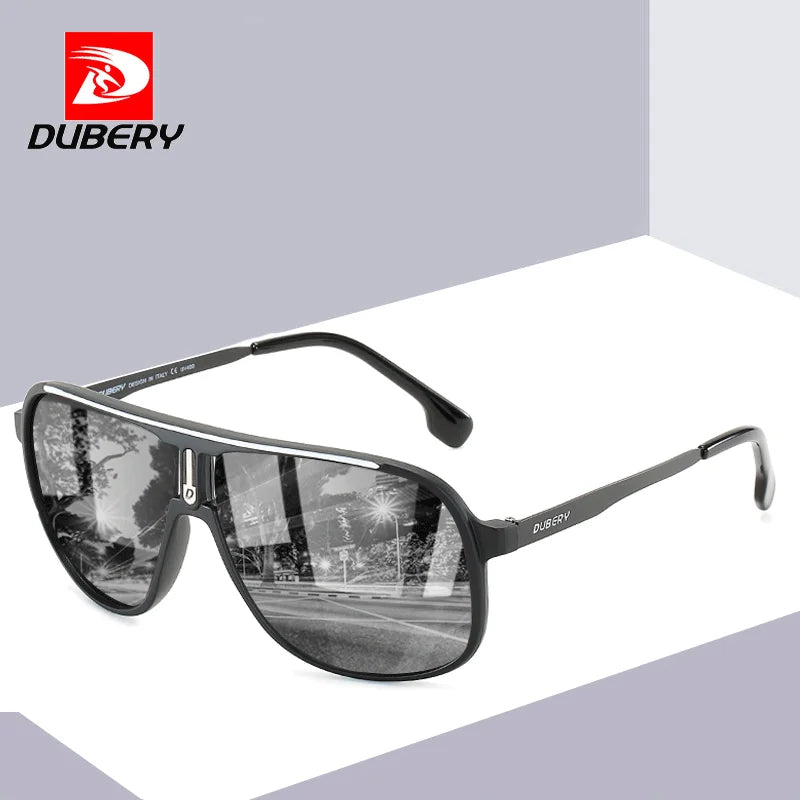 DUBERY Fashion Pilot Polarized Sunglasses Men Ultralight Frame Sports Style SunGlasses Male 100% UV Protection Goggles D107