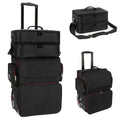Relavel Large Makeup Train Case with Double Layer Cosmetic Case Hairdresser Bag with Detachable Case for Hairstylist