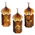 35*15*15cm/24*10*10cm Ramadan Decoration Wooden Handicraft Ornaments Muslim Eid Mubarak Wooden Lanterns