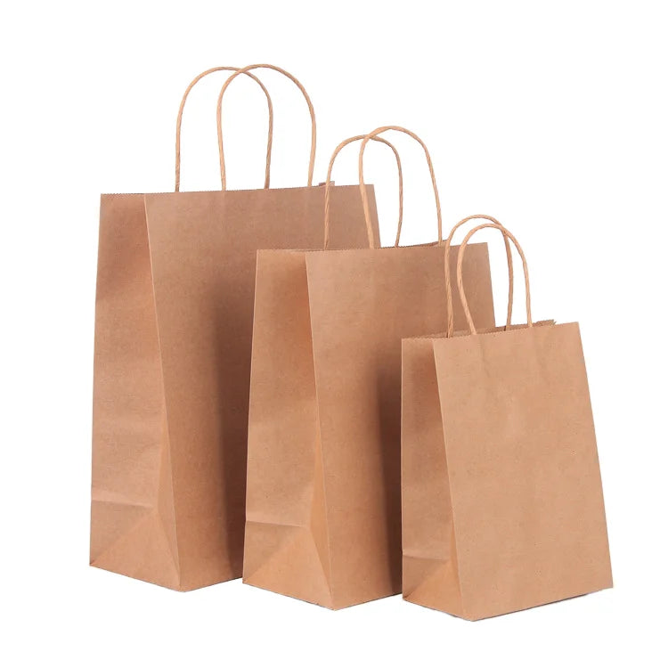 Wholesale Eco-Friendly Custom Brown Kraft Paper Bag Recycled Food Shopping Bag for Promotion and Supermarket Use