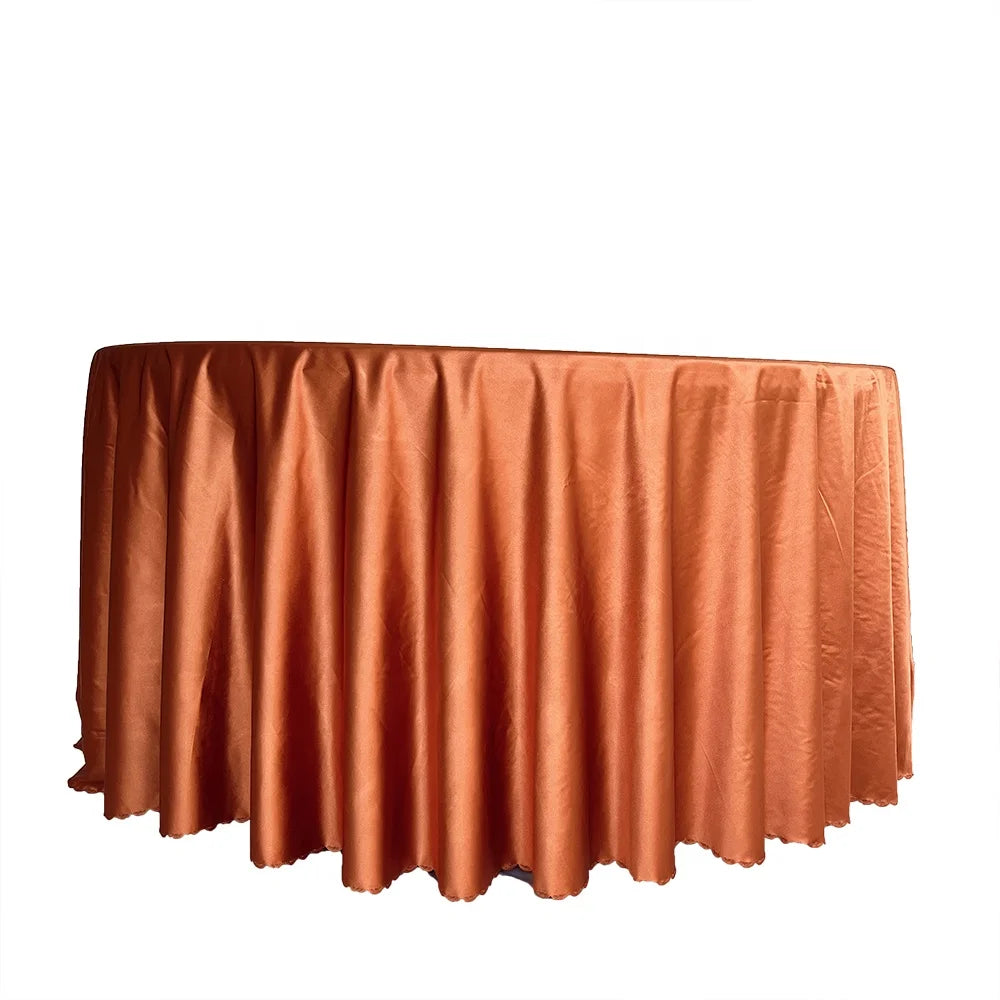 Wedding Party Banquet Table Decorations Silk Satin Round Tablecloth
