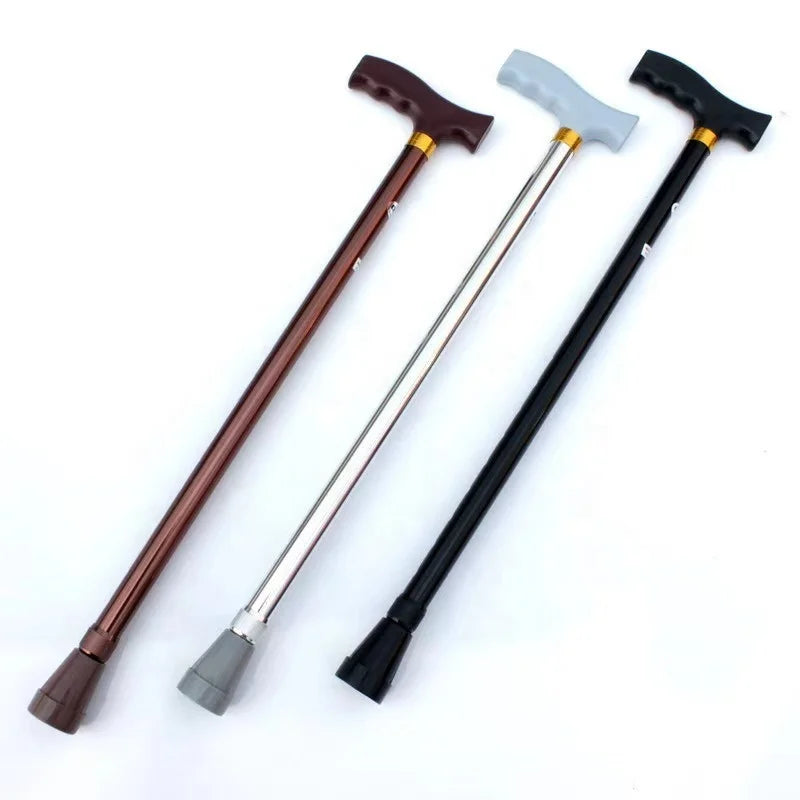 2 Telescopic Anti-skid Handle Aluminum Alpenstocks Adjustable Crutches Telescopic Cane Walking Stick