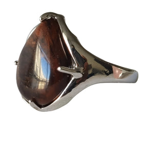 Fashion Natural Stone Rings for Women Men Adjustable Tear Drop Shape Rings Vintage Fine Jewelry
