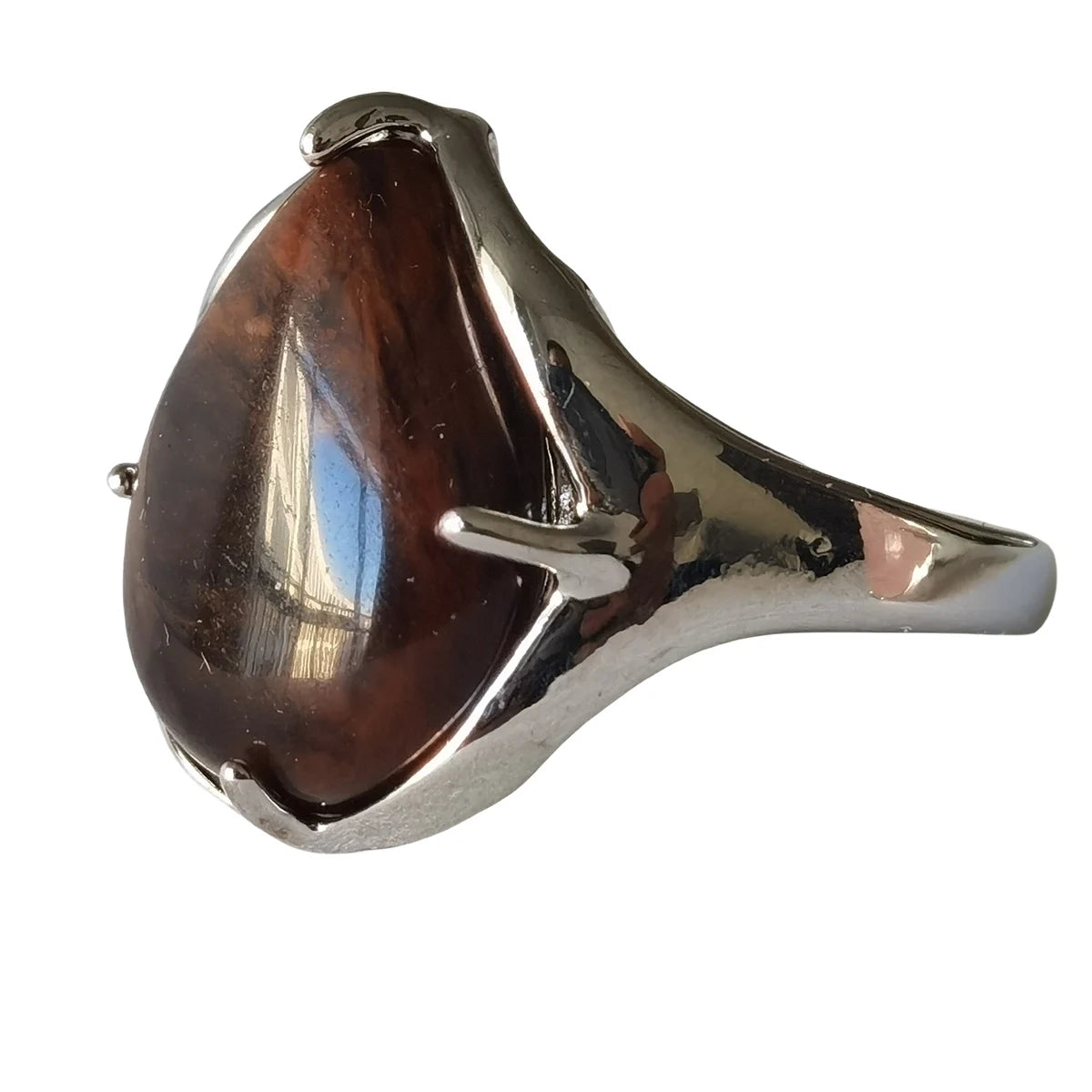 Fashion Natural Stone Rings for Women Men Adjustable Tear Drop Shape Rings Vintage Fine Jewelry