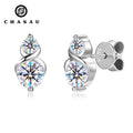 Daily Wear 925 Silver 5mm & 3mm Round D Color VVS1 Moissanite Stud Earrings Women's Fashion Crossover Design Earrings with GRA