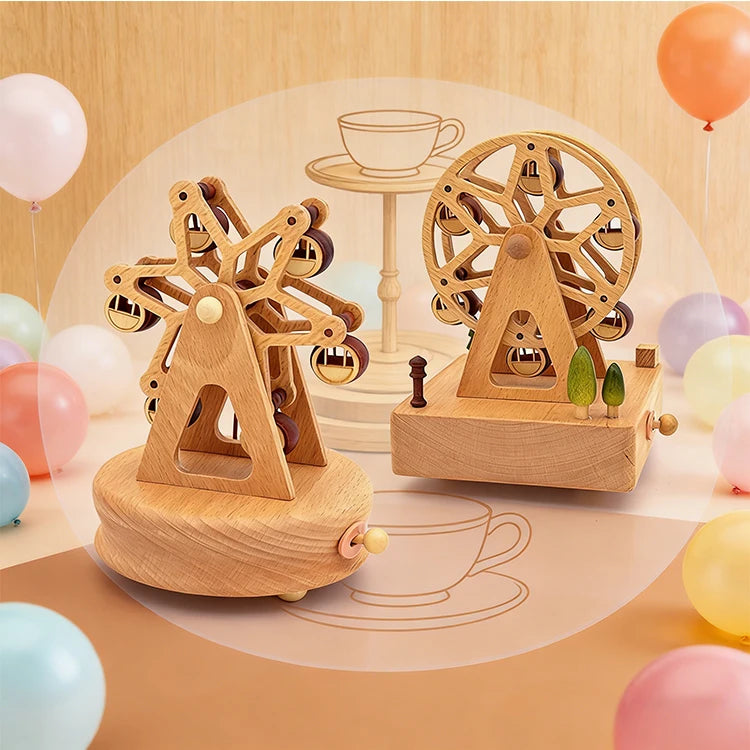 Factory Direct Wooden Swan Carousel Music Box Personalized Custom Rotating Music Box for Gift Supply