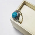 Yubiwa Korean 2022 Hot New Fashion Vintage Gem Ring Turquoise Ring Simple Alloy Rings for Men Hot Sale Gift Jewelry Male