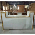 Front Desk Reception Bar Custom Made Modern Marble Nail Salon Reception Beauty Front Desk