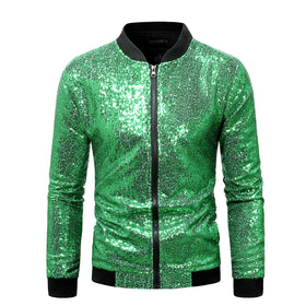 Shiny Sequins Sparkle Bomber Jacket MenGold Glitter Zipper Men Jackets Party Dance Show Jacket for Men 2023