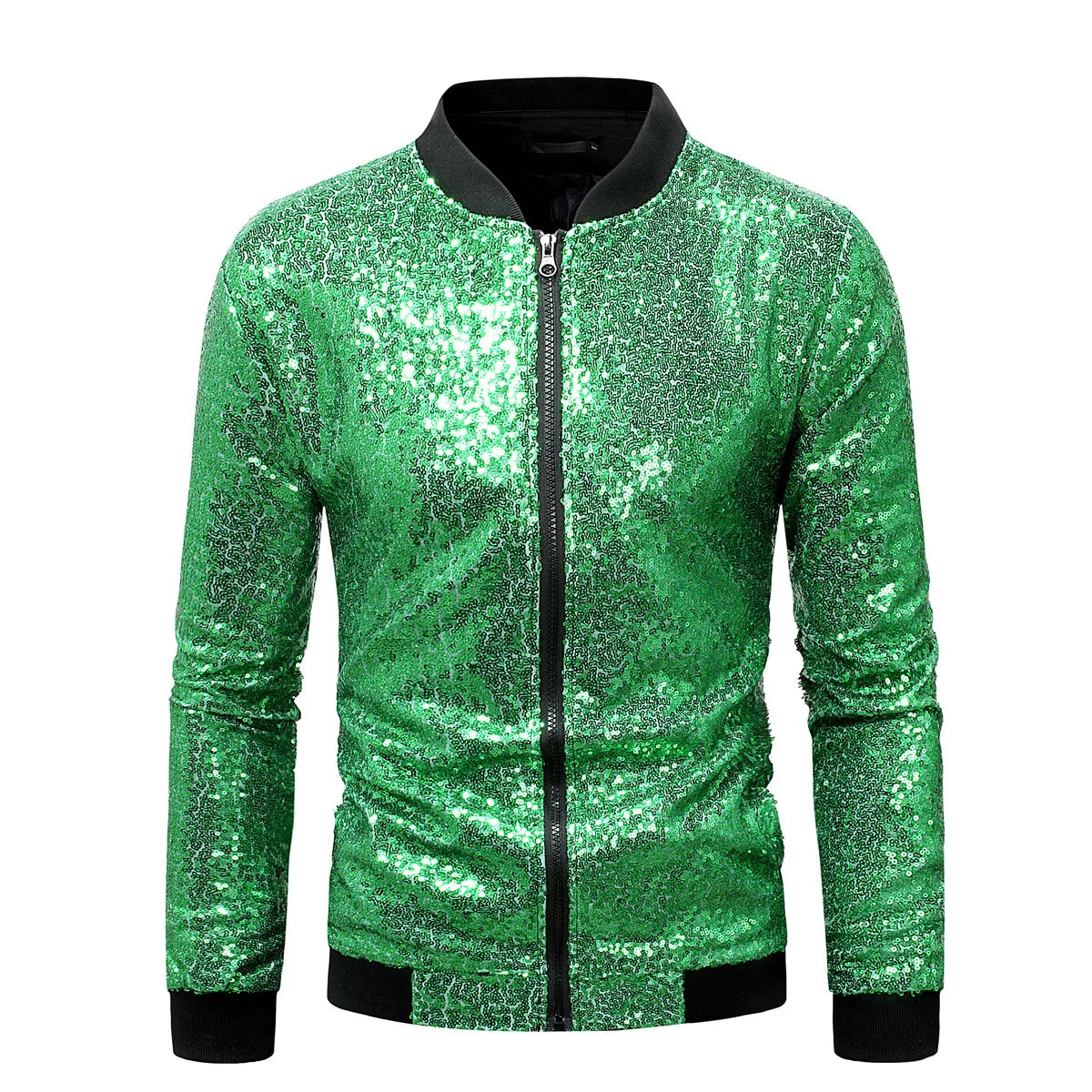 Shiny Sequins Sparkle Bomber Jacket MenGold Glitter Zipper Men Jackets Party Dance Show Jacket for Men 2023