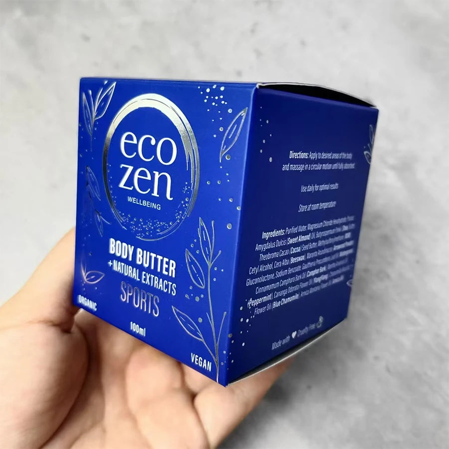 Custom Silver Aluminum Foil Logo Blue Paper Card Box With Inside Printing for Cosmetics and Skin Care Products