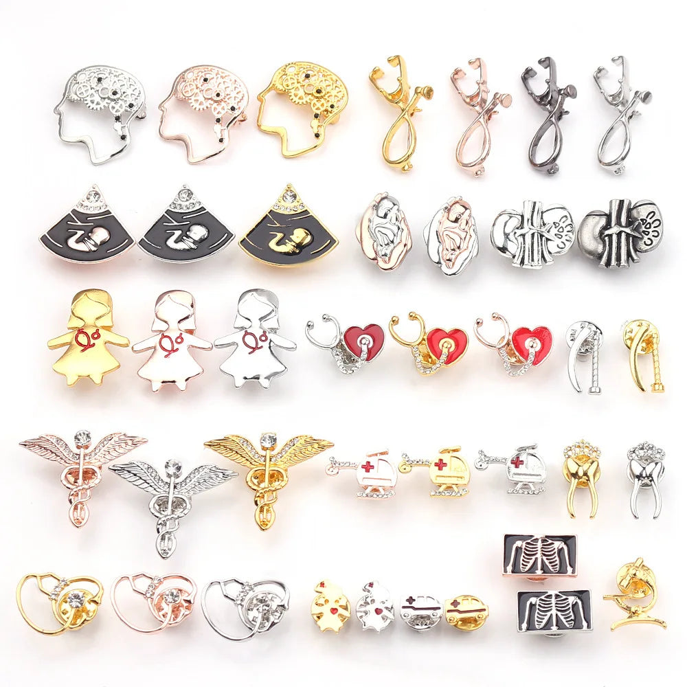 Hot Sale Human Organ Shape Brooch Medical Nursing Series Brooch Gift for Medical Students Doctor Nurse Graduation Gifts