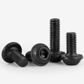 1/4-20 Pan Head Adjustable Screw for Office Chair Black Hexagon Socket Flange Head Cap Bolt With Serrated Collar