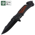 Bochen Black Coated Stainless Steel Blade Folding Portable Tactical Hunting Survival Multi Functional Pocket Knife