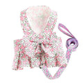 Adjustable Eco-Friendly Dog Cloth Harness & Pet Apparel Set Floral Cotton Skirt Dress for Small Breeds Fashionable Stylish Leash
