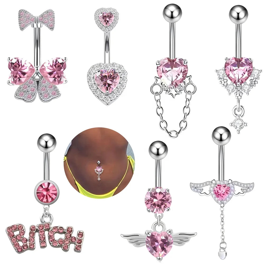 Hiphop Rock Pendant Belly Pierced Jewelry Lovely Belly Button Ring Sexy Girls Navel Rings Set Hot Girl Women Fashion Jewelry