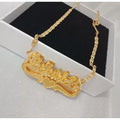 Mother Daughter Unique Silver Custom Kids Name Plate Necklace with Personalized Name