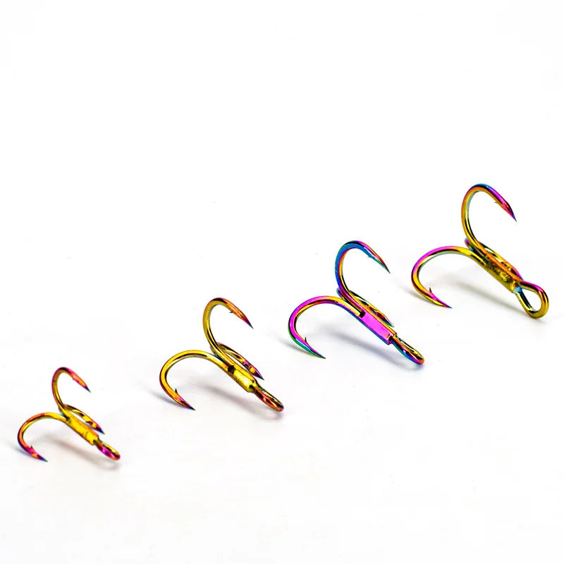 High Quality 4# 6# 8# 10# 10 Pcs Bait Accessories Color Hook Fishing Tackle Shop Gear Supplies Steel Three Book