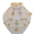 Factory Dubai Jewelry Sets High Quality Alloy Gold Plated Zircon Jewelry Set Women's Trendy 2020 Wholesale