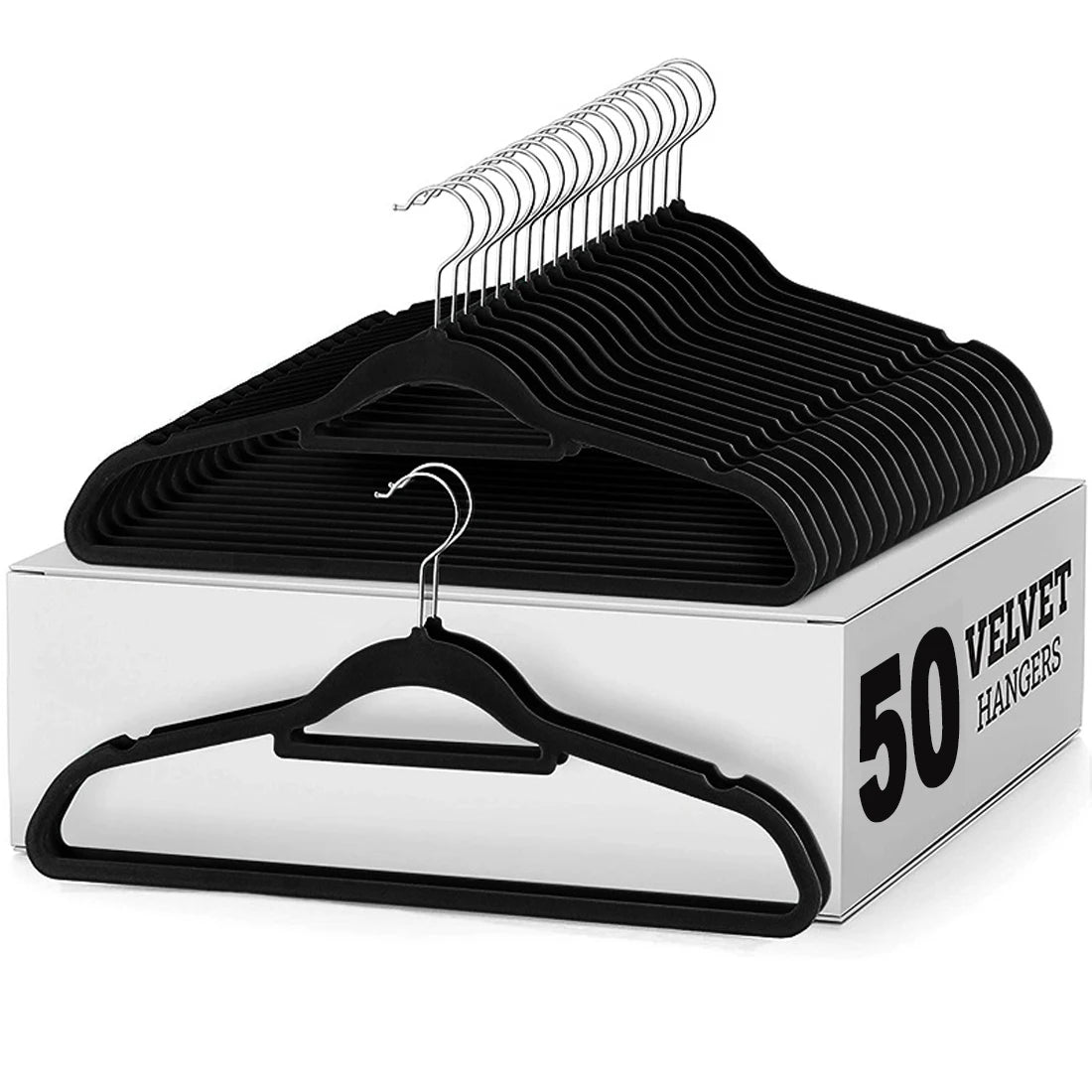 Wholesale Premium Black Velvet Hangers Custom Coat Cloths Perchas Single Tier Non-Slip Clothes Hanger Velvet Hanger