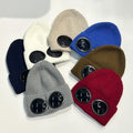 Wholesale Winter Warm Beanie Hats with Plastic Glass Unisex Fashion Knitted Beanie for Outdoor Riding