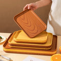 Food Fruit Snacks Dessert Serving  Tray - Rectangle Wood Grain Textured Decorative Plastic Serving Cafeteria