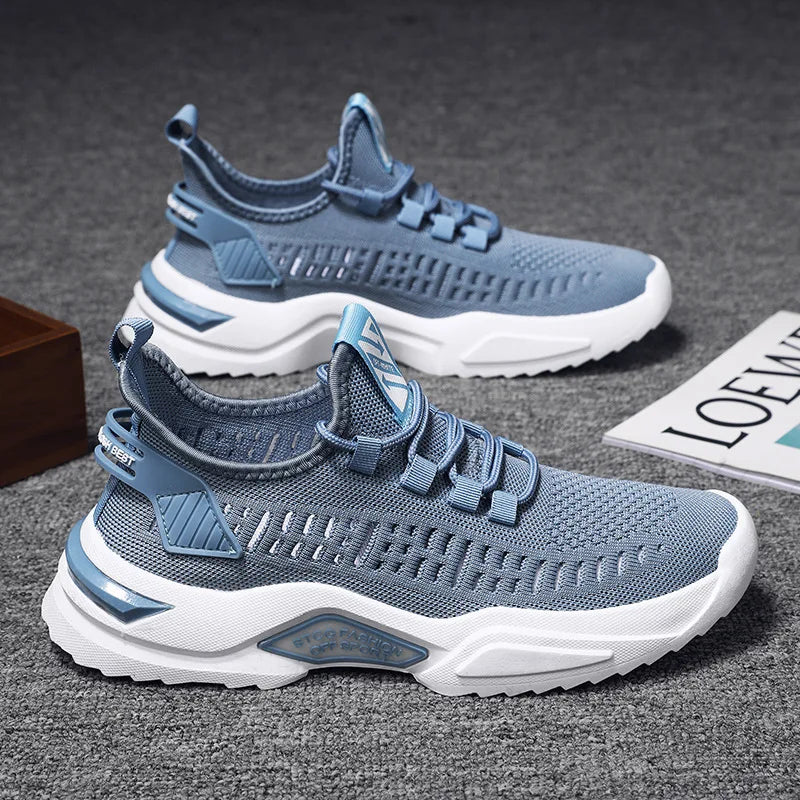 Factory Sale Men's Lightweight Breathable Sneakers Men's Walking Shoes in Black Flats Loafers Casual for Autumn Summer Spring