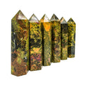 Wholesale  Natural Realgar Tower High  Quality Yellow Crystal  Points Heading Gemstone  for  Decoration  and Gifts