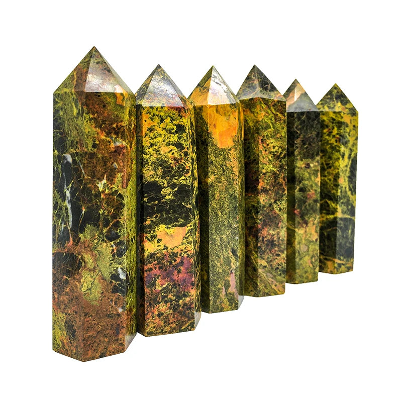 Wholesale  Natural Realgar Tower High  Quality Yellow Crystal  Points Heading Gemstone  for  Decoration  and Gifts