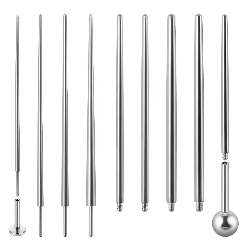 Surgical Steel 14/16/18G Insertion Pin Taper for Threadless Jewelry Nostril Piercing Taper Push in Earrings Body Piercings Tool