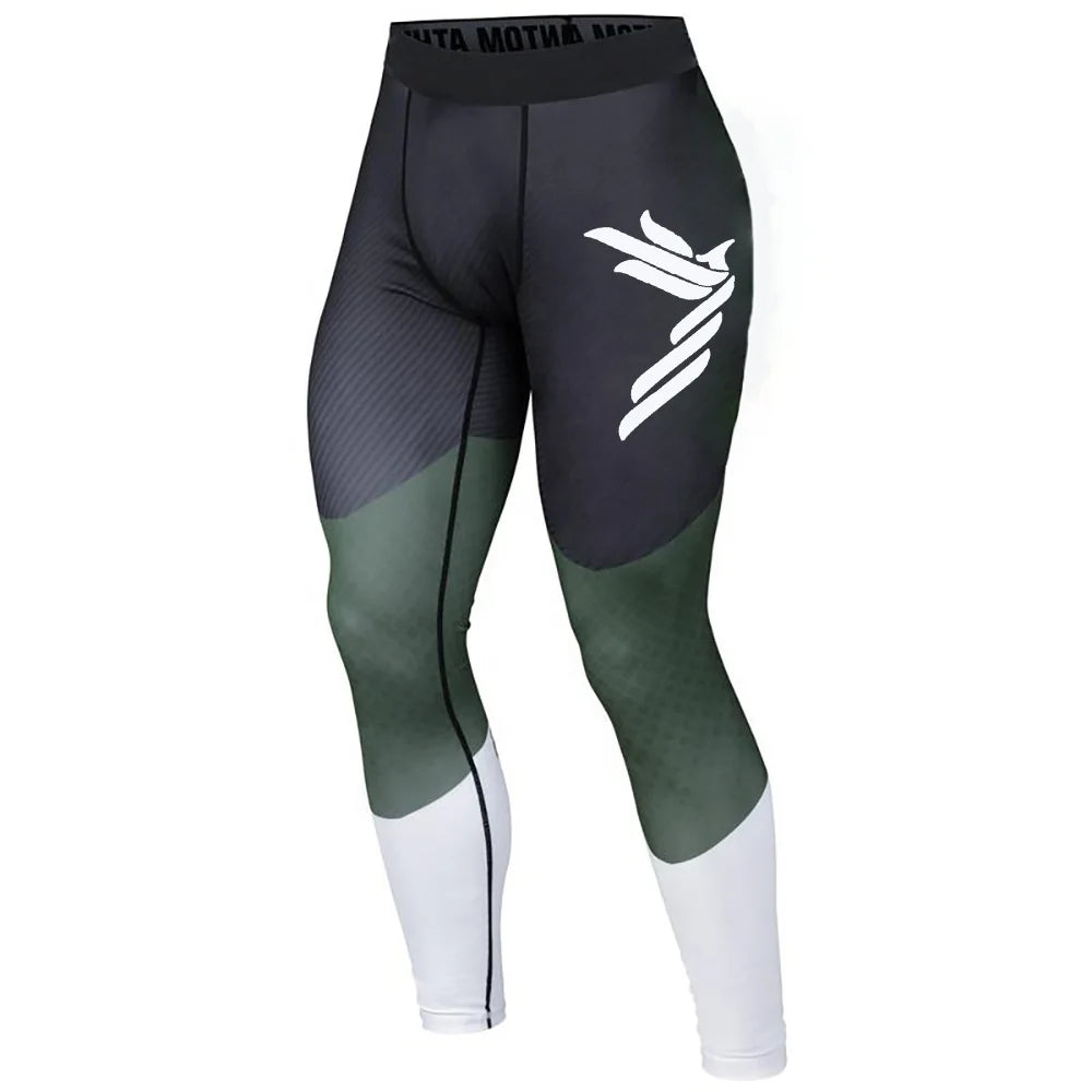 Men's BJJ Leggings Elastic Waist Secure Fit Squat-proof Anti-Chafing Flatlock Seams for No-Gi and Gym Training