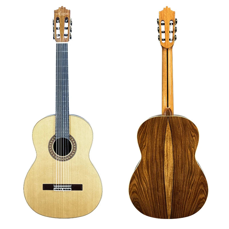 China Aiersi Brand Gloss High Grade All Solid Spruce Top Santos Traditional Spanish Classical Guitar for Sale