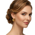 Wholesale Bulk Fashionable Minimalist Stainless Steel Tarnish Free Jewelry 18K Gold Plated Hoop Earrings Rose Women's Jewellery