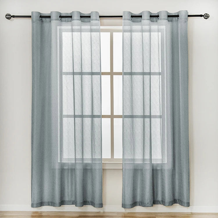 Modern White Transparent Soft Net Sheer Knitted Tulle Curtains Home Textiles Balcony Living Room Window Rideau Voilage