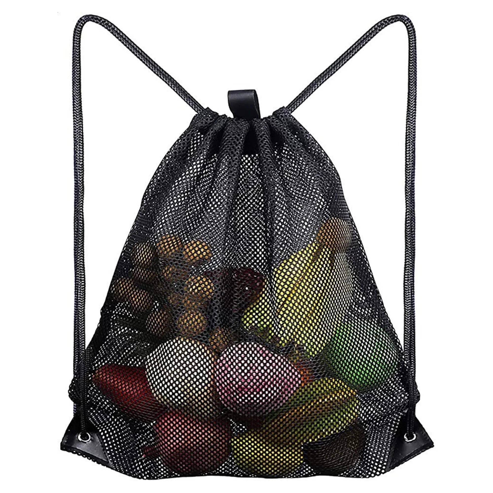 Outdoor Travel Daily Grocery Storage Mesh Gym Sports Backpack Foldable Nylon Mesh Backpack Bags with Drawstring