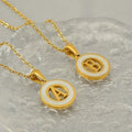 Summer New Stainless Steel Letter Necklace Round Hollow 26 English Letter Gold Titanium Steel Clavicle Chain Pendant