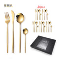 High End Luxury Royal Pointed Tail Mirror Polish Flatware Set Stainless Steel Gold Shiny Cutlery Set for Wedding