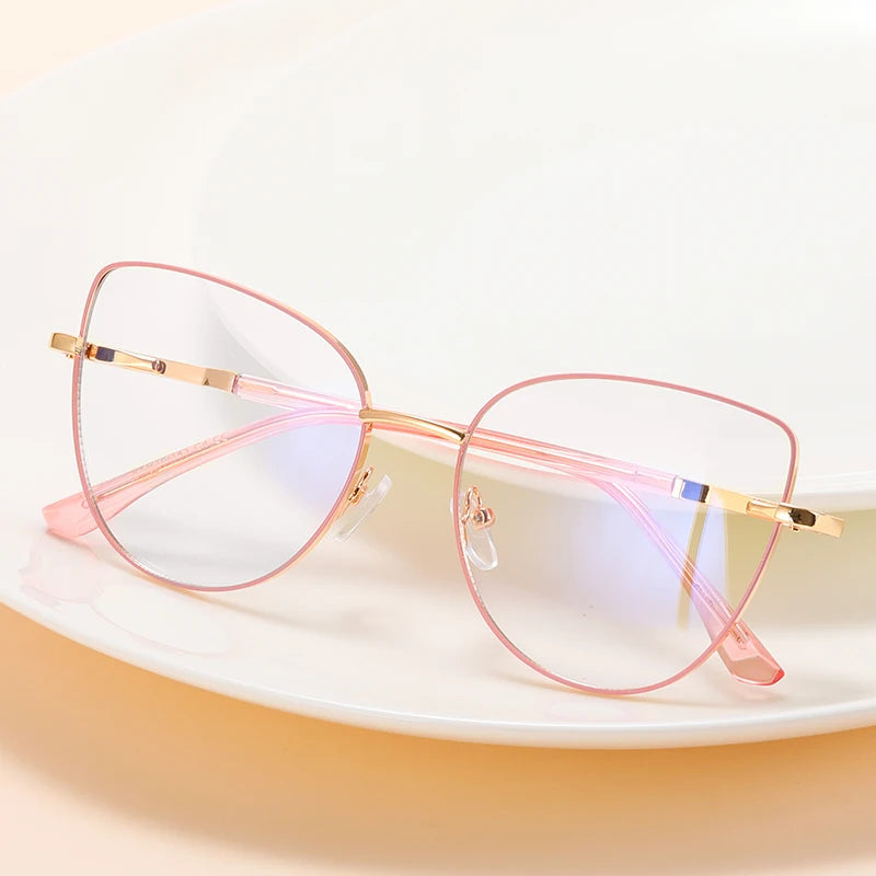 81530 New Fashion Metal Optical Glasses for Women Anti Blue Light Spring Legs Pink Glasses Computer Eyeglasses 2026