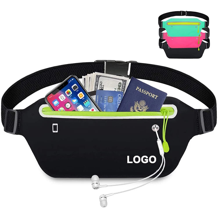 Fashion Wholesale Multi-Function Gym Sport Belt Lady Running Belt Ultra Slim Waist Pack Exercise Waist Bag for Mobile Phones