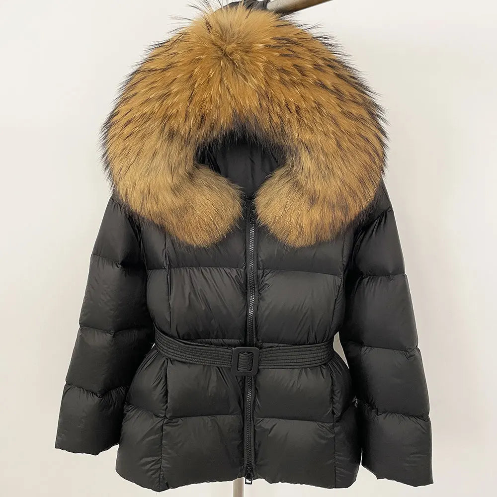 OFTBUY 2024 Thick Warm Winter Jacket for Women 90% White Duck Coat Real Natural Raccoon Fox Fur Collar Windproof Hooded Casual