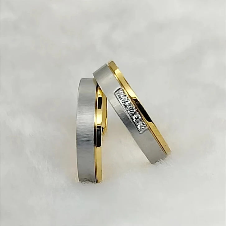 Western Stainless Steel Jewelry His and Hers Wedding Rings for Couples Anel Bague Anillos Eheringe Snubni Prsten Ringar Anelli