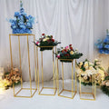 Ourwarm Centros De Mesa Metal Gold Vases Frame Tall Flower Stands Rectangle Table Decorations Centerpieces for Wedding Table