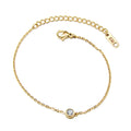 MARAONEW Wholesale Jewelry Fashion 18K Gold Plated Zircon Chain Statement Stainless Steel Simple Bracelet Women Ladies