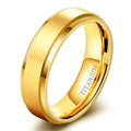 OAHLAN Wholesale Fashion Jewelry Men Women 6MM 8MM Gold Plated Brushed Titanium Rings for Wedding Engagement Anniversary